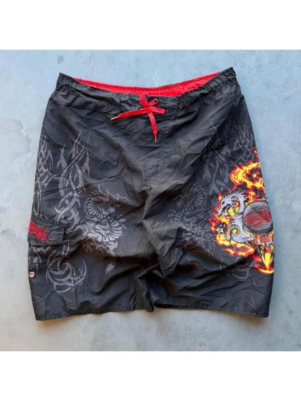 y2k maui and sons swimwear dragon board shorts